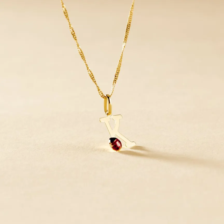 Pendentif Helidie Coccinelle Lettre Or Jaune-Histoire d'Or