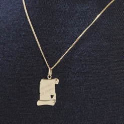 Histoire d'Or Pendentif Irenca Message Parchemin Or Jaune