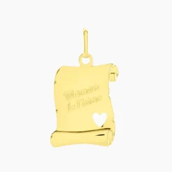 Pendentif Irenca Message Parchemin Or Jaune-Histoire d'Or Discount