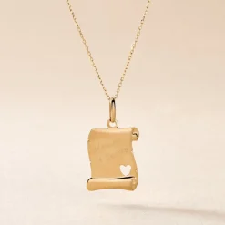 Pendentif Irenca Message Parchemin Or Jaune-Histoire d'Or Discount