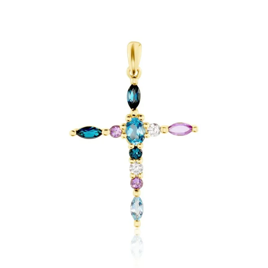 Pendentif Iris Or Jaune Topaze Améthyste-Histoire d'Or New