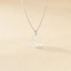 Pendentif Koulmia Trefle Diamante Or Blanc-Histoire d'Or Hot