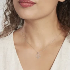 Pendentif Koulmia Trefle Diamante Or Blanc-Histoire d'Or Hot