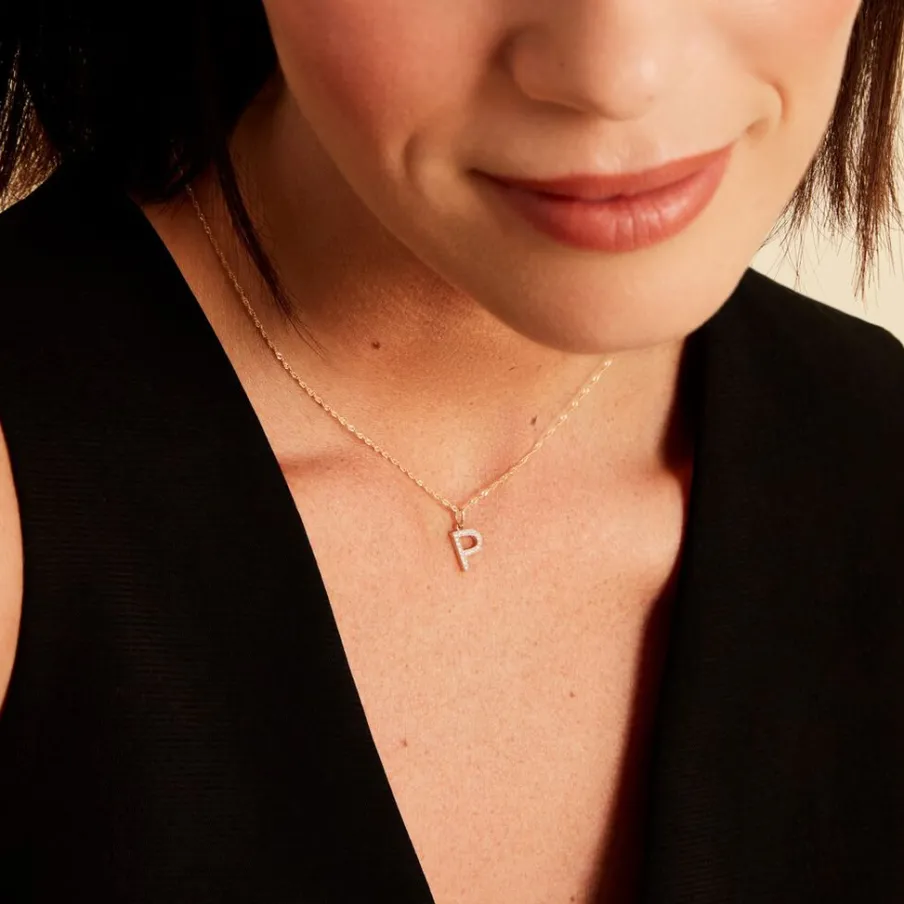 Histoire d'Or Pendentif Lettre P Or Jaune Oxyde