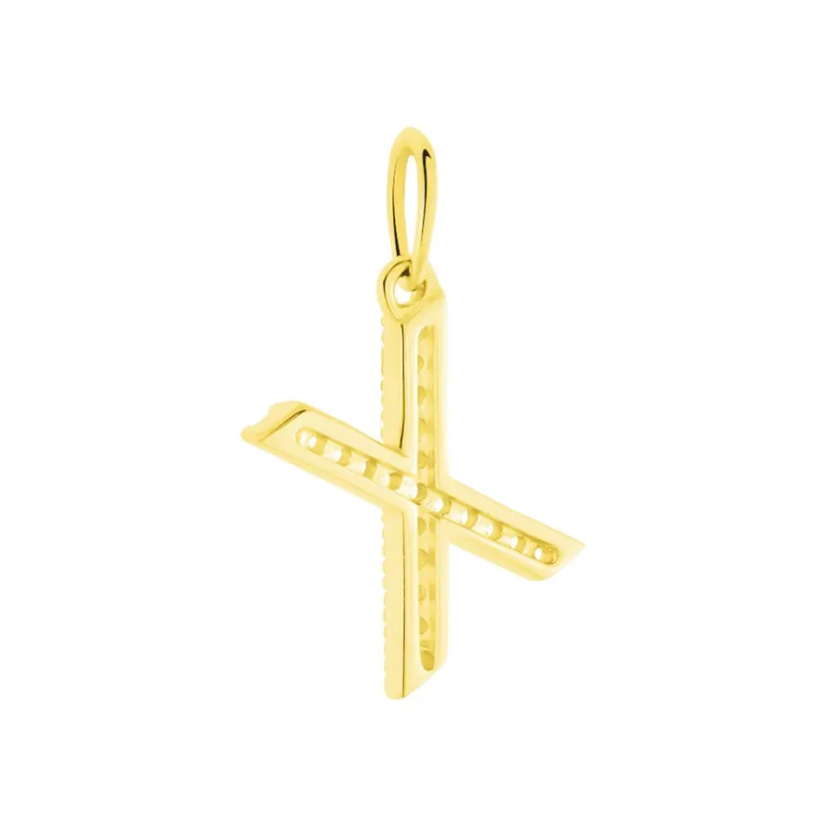 Histoire d'Or Pendentif Lettre X Or Jaune Oxyde