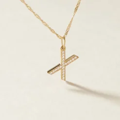 Histoire d'Or Pendentif Lettre X Or Jaune Oxyde