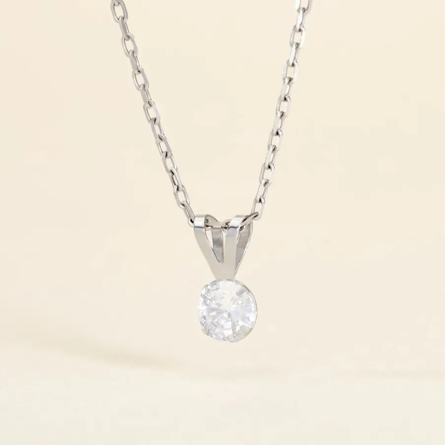 Histoire d'Or Pendentif Mabila Or Blanc Oxyde De Zirconium