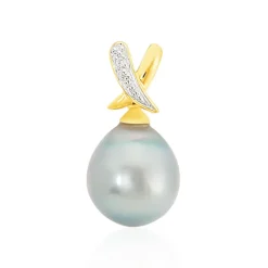 Pendentif Nilma Or Jaune Perle De Culture De Tahiti Et Diamant-Histoire d'Or Clearance