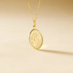 Histoire d'Or Pendentif Or Jaune Vierge A L'enfant