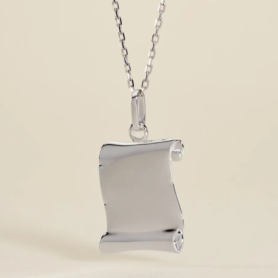 Histoire d'Or Pendentif Parchemin Argent Blanc