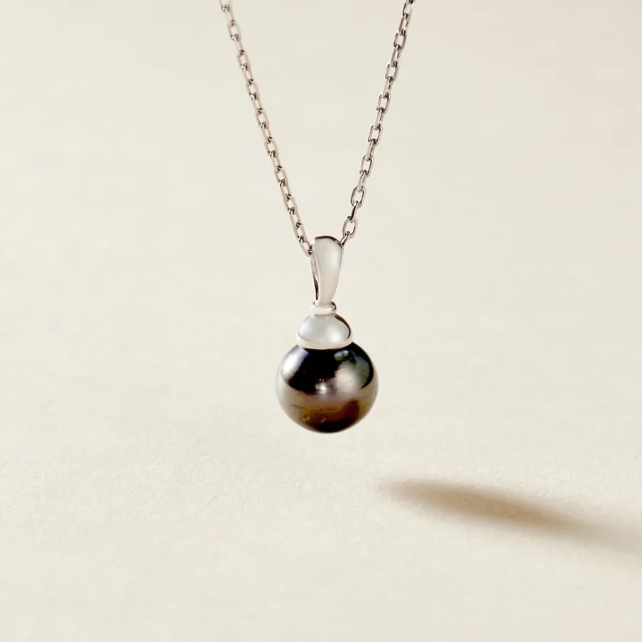 Histoire d'Or Pendentif Phila Or Blanc Perle De Culture De Tahiti