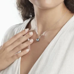 Histoire d'Or Pendentif Phila Or Blanc Perle De Culture De Tahiti