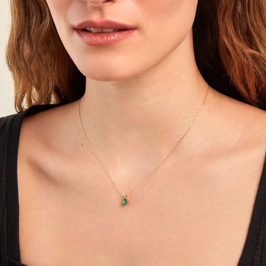 Pendentif Pâris Or Jaune Emeraude Diamant-Histoire d'Or Hot