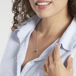 Histoire d'Or Pendentif Prudencia Or Blanc Saphir