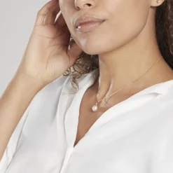 Pendentif Rose Or Jaune Perle De Culture-Histoire d'Or