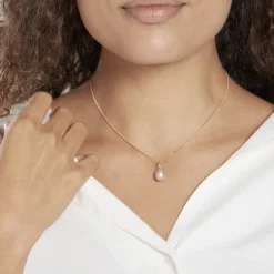 Pendentif Rose Or Jaune Perle De Culture-Histoire d'Or