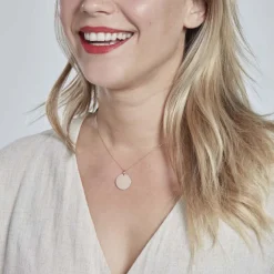 Pendentif Sirona Pastille Gravable Or Rose-Histoire d'Or New