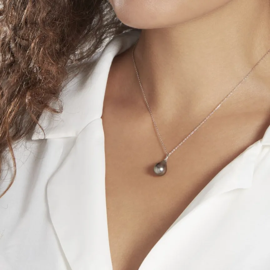 Pendentif Syana Or Blanc Perle De Culture De Tahiti-Histoire d'Or Discount