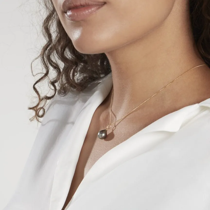 Pendentif Syana Or Jaune Perle De Culture De Tahiti-Histoire d'Or Hot