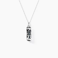 Histoire d'Or Pendentif Tiki Argent Blanc Onyx