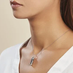 Histoire d'Or Pendentif Tiki Argent Blanc Onyx