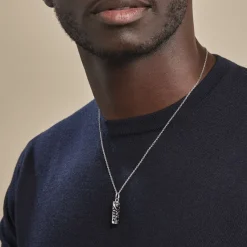 Histoire d'Or Pendentif Tiki Argent Blanc Onyx