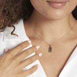 Histoire d'Or Pendentif Tiki Argent Blanc Onyx