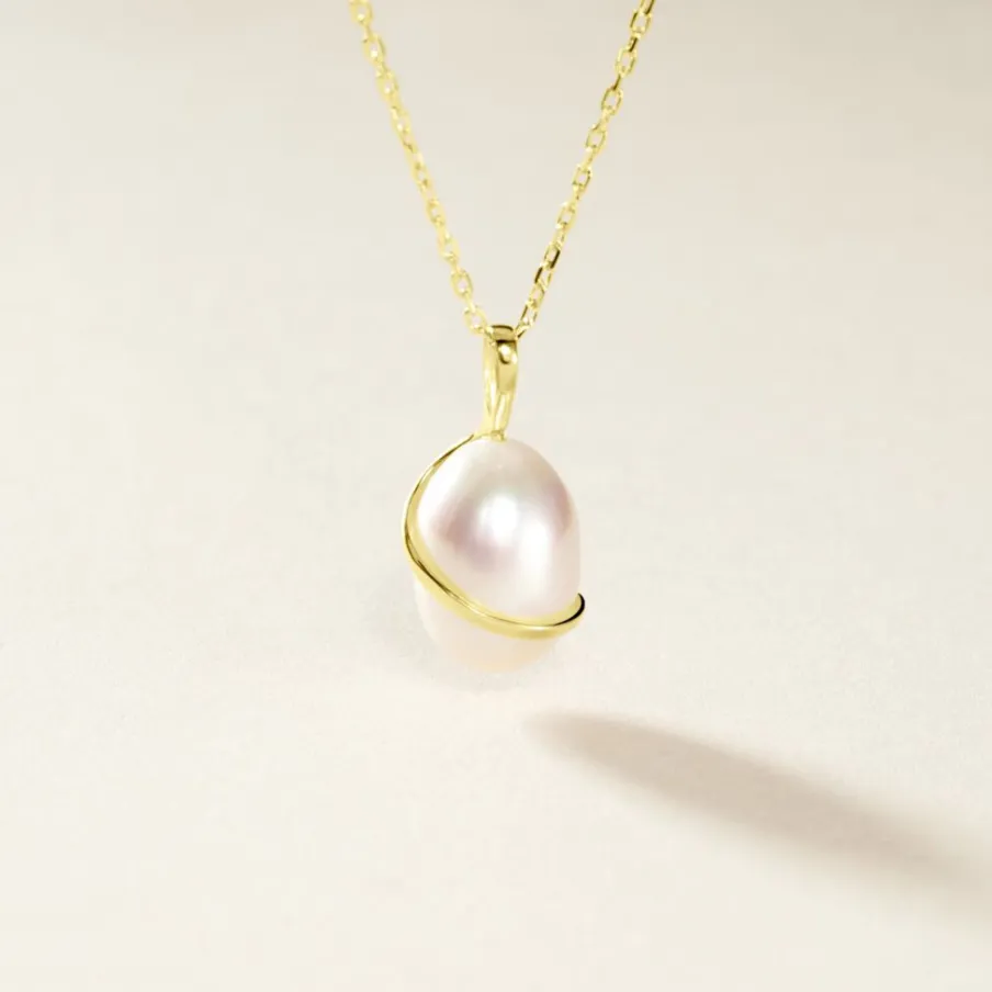 Histoire d'Or Pendentif Tourbillon Or Jaune Perle De Culture