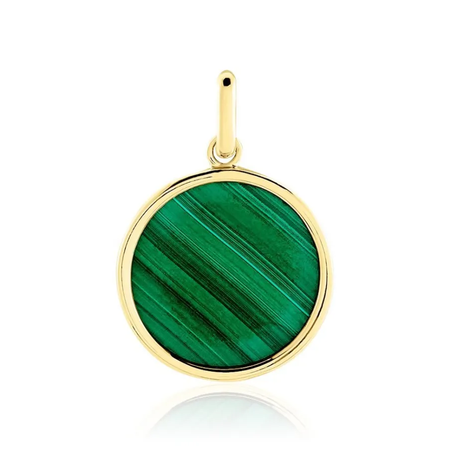 Histoire d'Or Pendentif Ultane Or Jaune Malachite