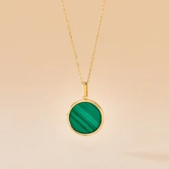 Histoire d'Or Pendentif Ultane Or Jaune Malachite