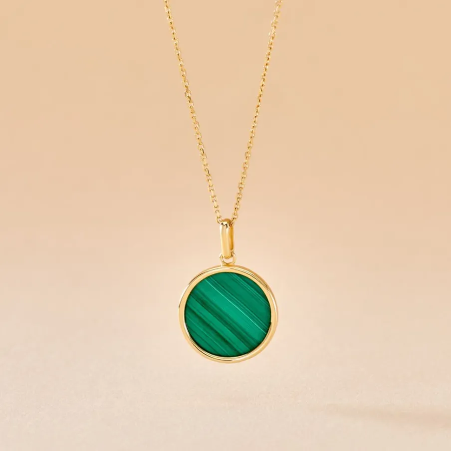 Histoire d'Or Pendentif Ultane Or Jaune Malachite