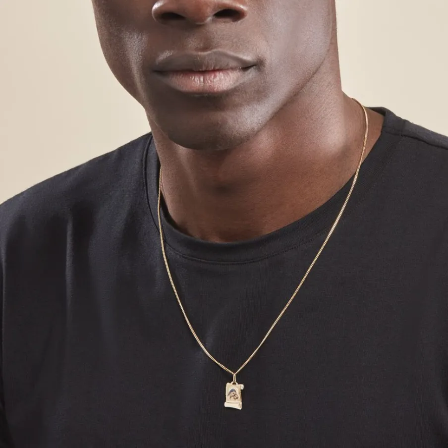 Histoire d'Or Pendentif Vierge A L'enfant Parchemin Or Jaune