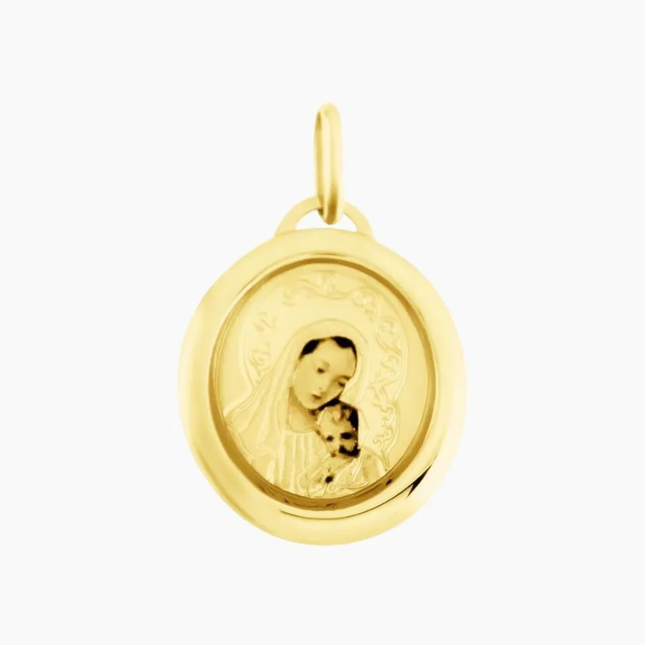 Histoire d'Or Pendentif Vierge Ovale Or Jaune