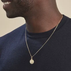 Pendentif Vierge Rond Dentelle Or Jaune-Histoire d'Or Sale