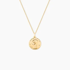 Pendentif Vierge Rond Diamante Or Jaune-Histoire d'Or New