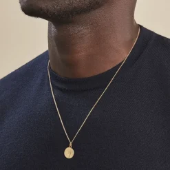 Pendentif Vierge Rond Diamante Or Jaune-Histoire d'Or New