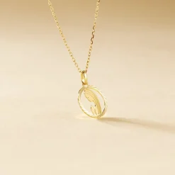 Histoire d'Or Pendentif Vierge Rond Diamante Or Jaune