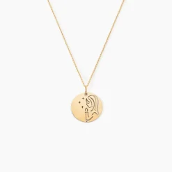 Pendentif Vierge Rond Or Jaune-Histoire d'Or Discount