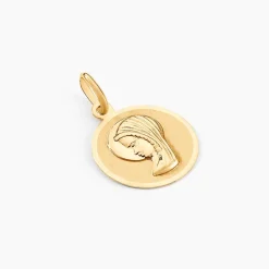 Pendentif Vierge Rond Or Jaune-Histoire d'Or Discount