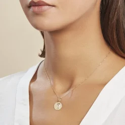 Pendentif Vierge Rond Or Jaune-Histoire d'Or Discount