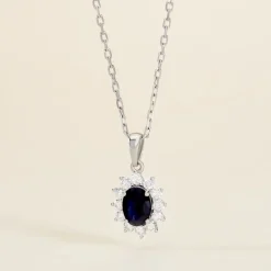 Histoire d'Or Pendentif Vladimir Or Blanc Saphir Et Diamant