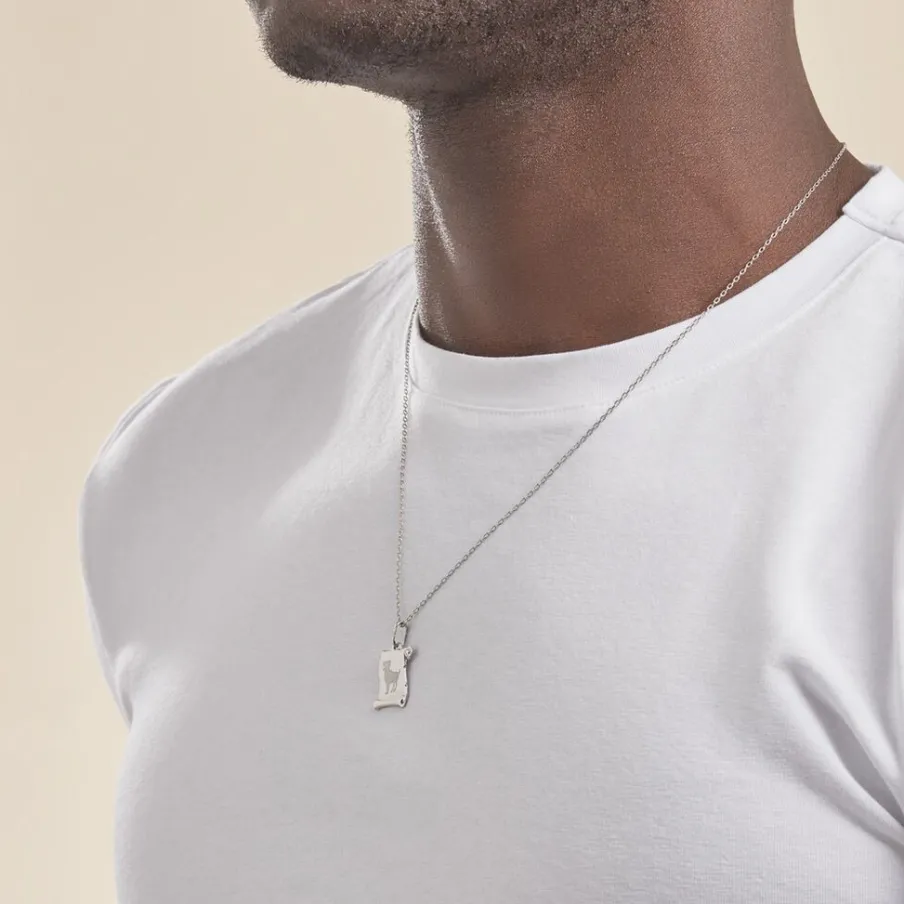 Histoire d'Or Pendentif Zodiaque Parchemin Argent Blanc