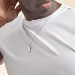 Histoire d'Or Pendentif Zodiaque Parchemin Argent Blanc