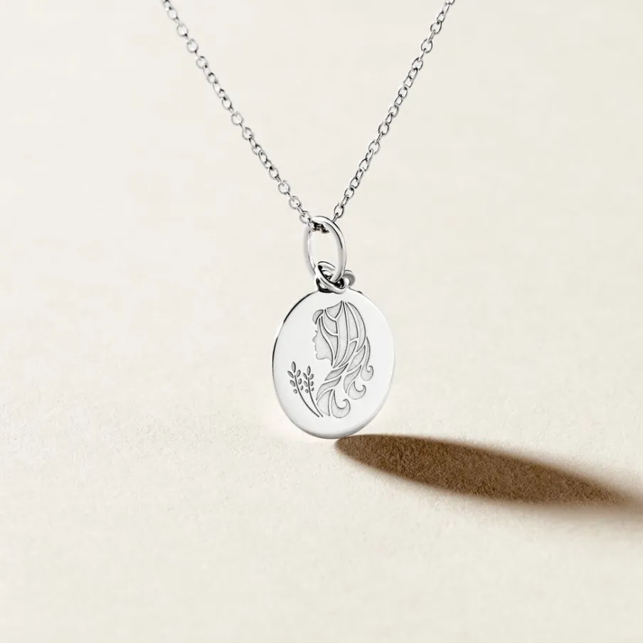 Histoire d'Or Pendentif Zodiaque Rond Argent Blanc