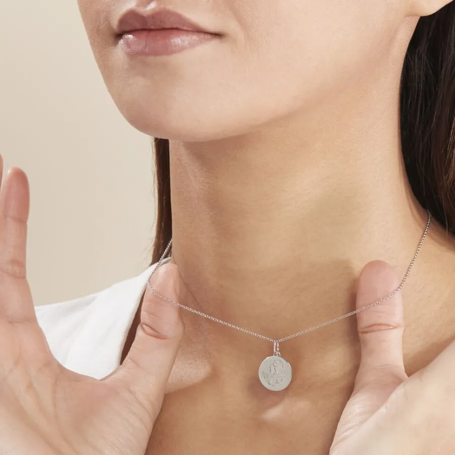 Histoire d'Or Pendentif Zodiaque Rond Argent Blanc