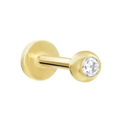 Histoire d'Or Piercing De Labret Or Jaune Acanta Oxyde De Zirconium