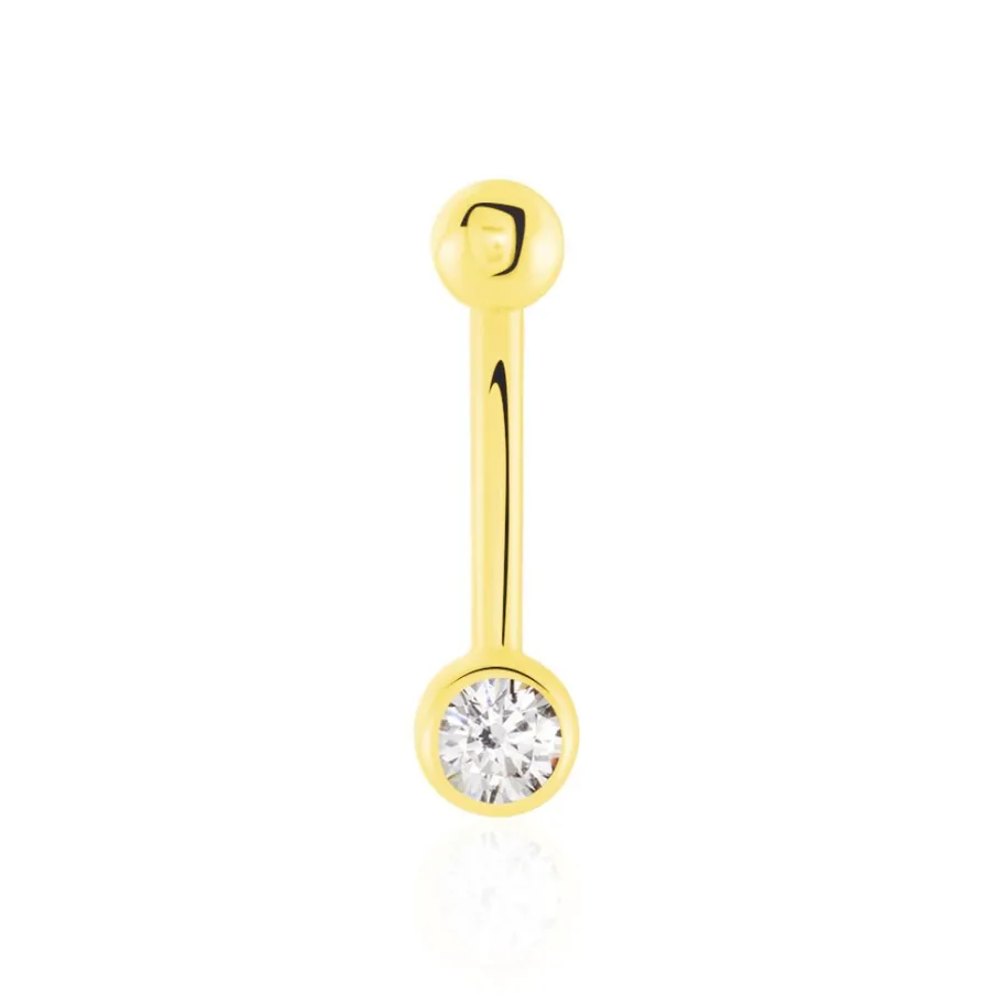 Histoire d'Or Piercing De Nombril Jan Or Jaune Oxyde De Zirconium