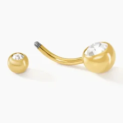 Piercing De Nombril Santuzza Acier Doré Verre-Histoire d'Or Clearance
