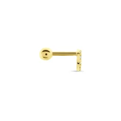 Histoire d'Or Piercing D'oreille Or Jaune Alchemille Oxydes De Zirconium