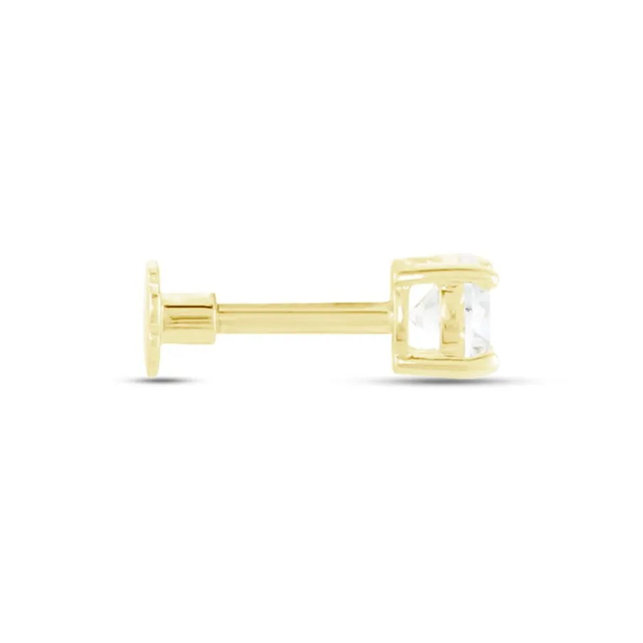 Histoire d'Or Piercing D'oreille Or Jaune Albizias Oxydes De Zirconium